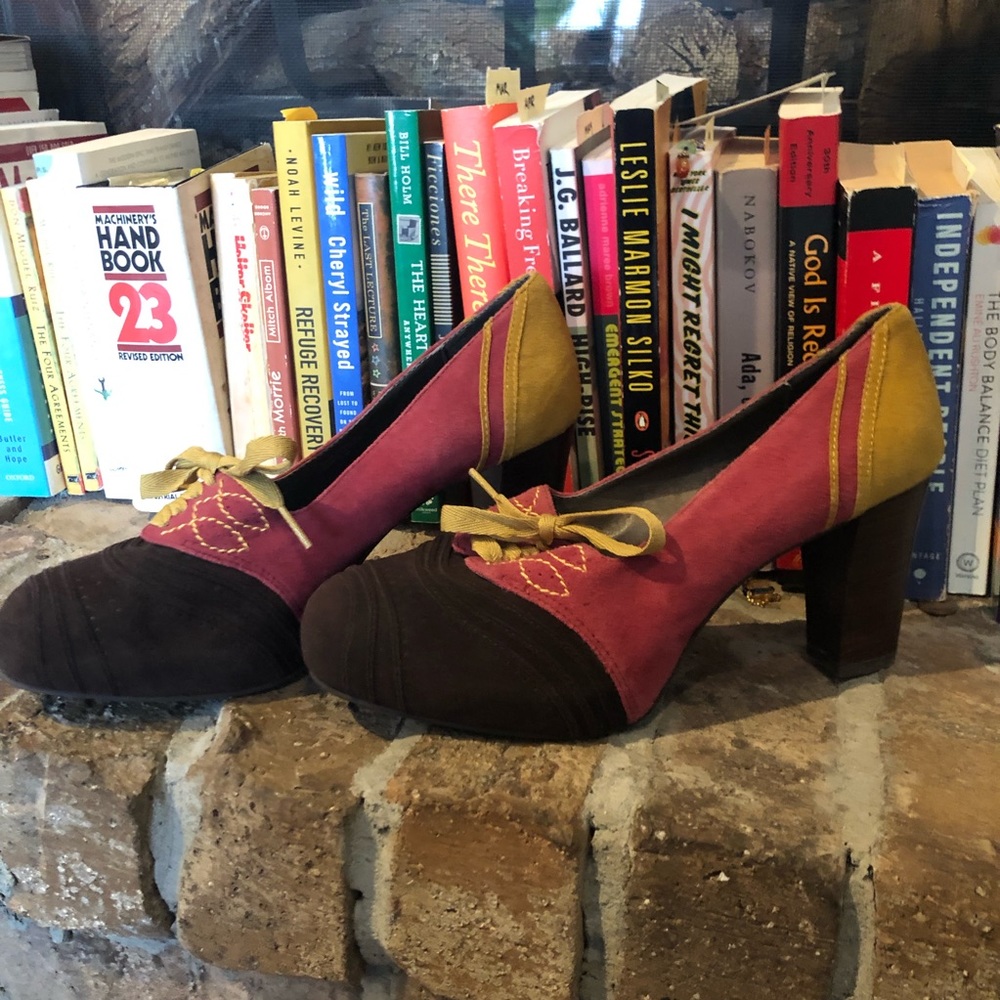 Anthropologie Suede Platform Heels